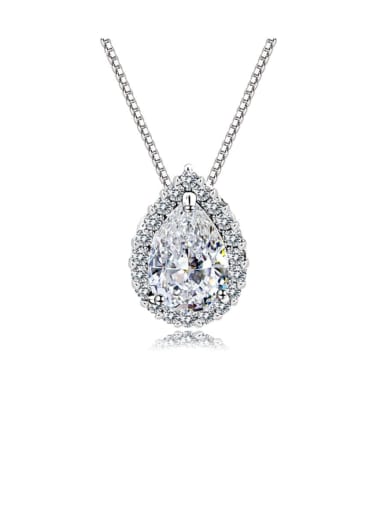 925 Sterling Silver Cubic Zirconia Water Drop Classic Necklace