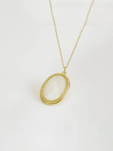 Pure Silver 18k-gold Oval Shell Necklace