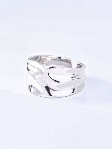 Rd0081 platinum 925 Sterling Silver Geometric Minimalist Band Ring