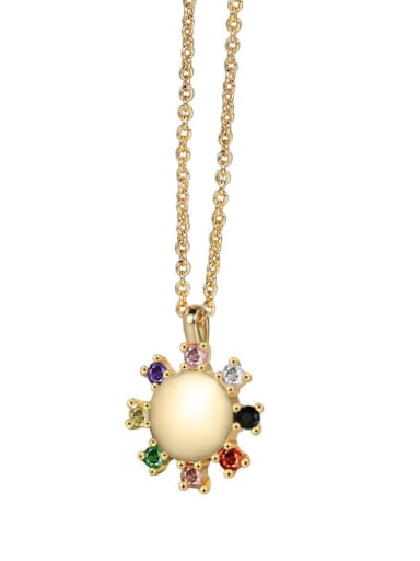 Brass Opal Geometric Vintage Necklace