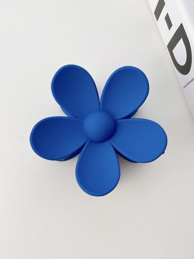 Klein Blue Flower 7.3cm Alloy Resin Trend Geometric Jaw Hair Claw