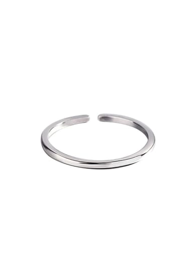 925 Sterling Silver  Minimalist Smooth round lines Midi Ring
