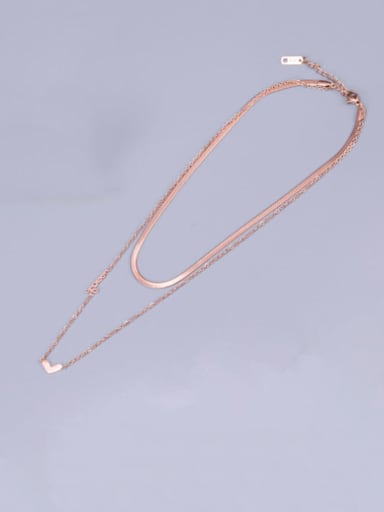 Titanium Heart Minimalist Multi Strand Necklace