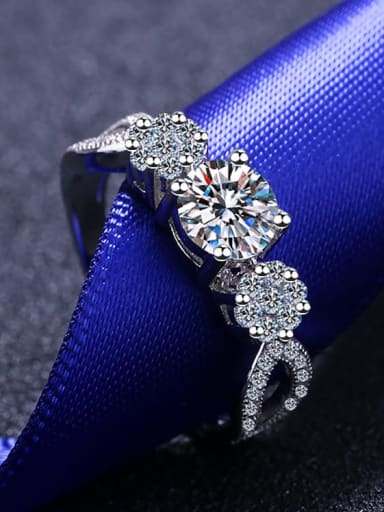 custom Sterling Silver Moissanite White Geometric Dainty Engagement Rings