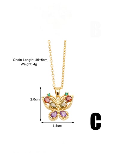 C Brass Cubic Zirconia Heart Dainty Necklace
