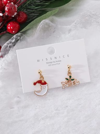 Alloy Enamel Christmas Seris Cute Stud Earring