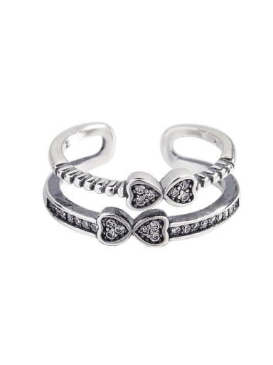 925 Sterling Silver Cubic Zirconia Bowknot Vintage Midi Ring
