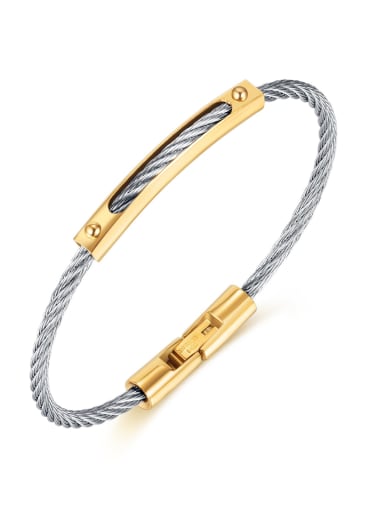 1023 gold bracelets Titanium Steel Geometric Minimalist Bangle