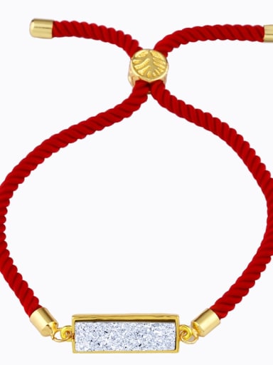 Red rope Silver Red rope Geometric Minimalist Adjustable Bracelet