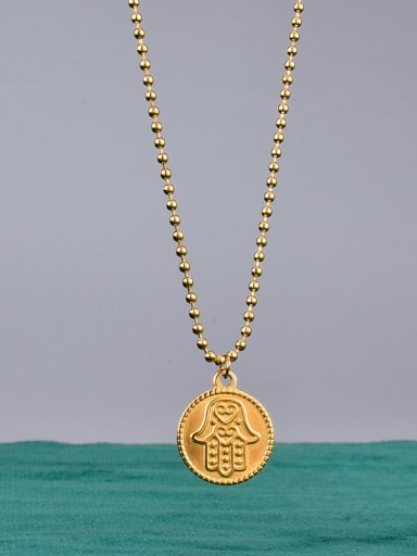 Titanium Round Vintage pendant Necklace