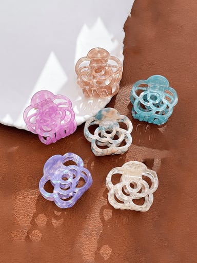 custom Cellulose Acetate Minimalist Flower Alloy Multi Color Jaw Hair Claw