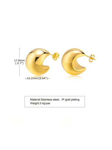 Golden trumpet Stainless steel Geometric Minimalist Stud Earring