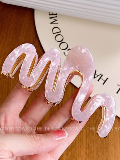 Light pink 10.5cm Cellulose Acetate Trend Geometric Jaw Hair Claw