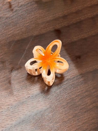 Orange 7.7cm Cellulose Acetate Trend Flower Alloy Multi Color Jaw Hair Claw