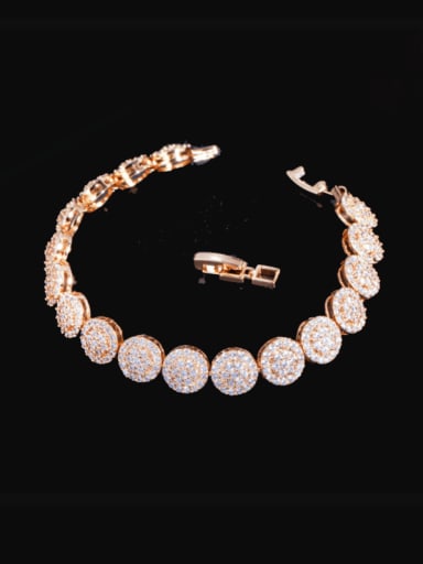 gold Brass Cubic Zirconia Round Luxury Bracelet