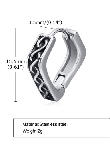 Single EH 499 Stainless steel Geometric Hip Hop Single Earring