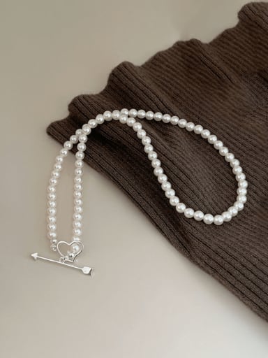 925 Sterling Silver Freshwater Pearl Irregular Hip Hop Beaded Necklace