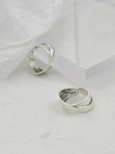 Vintage  Sterling Silver With  Simplistic Smooth Irregular Free Size Rings