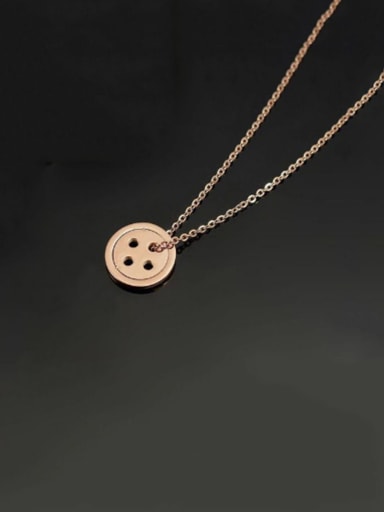 Titanium Round  Button Necklace