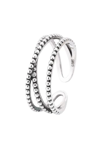 925 Sterling Silver Twist Geometric Vintage Stackable Ring
