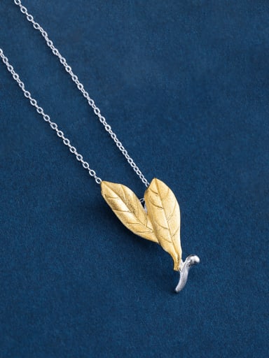 925 Sterling Silver Minimalist  Leaf  Pendant