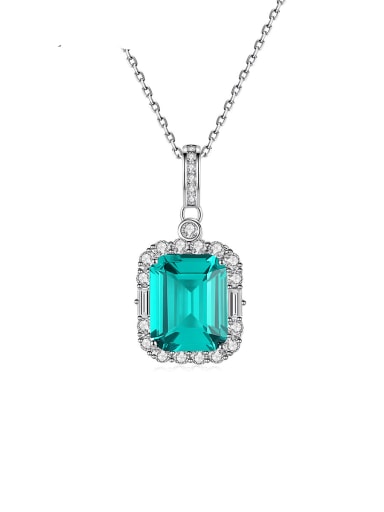 925 Sterling Silver Cubic Zirconia Square Minimalist Necklace