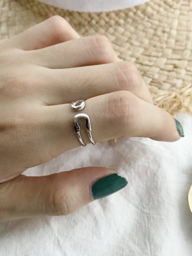 925 Sterling Silver pin free size Ring
