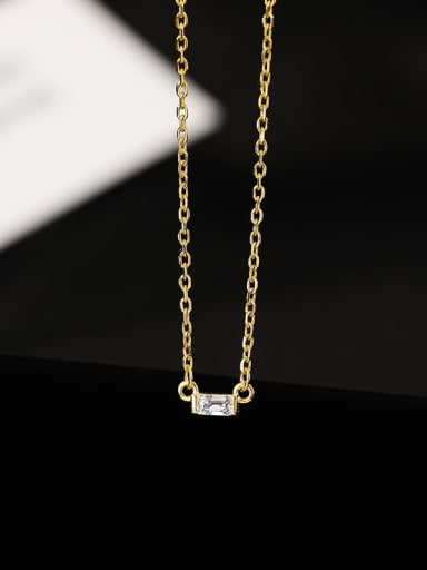 NS968 gold 925 Sterling Silver Cubic Zirconia Geometric Minimalist Necklace