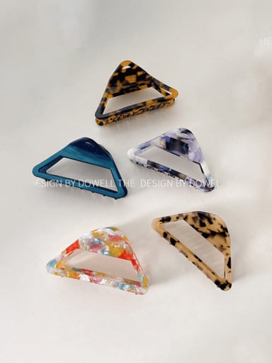 custom Cellulose Acetate Trend Triangle Alloy Multi Color Jaw Hair Claw