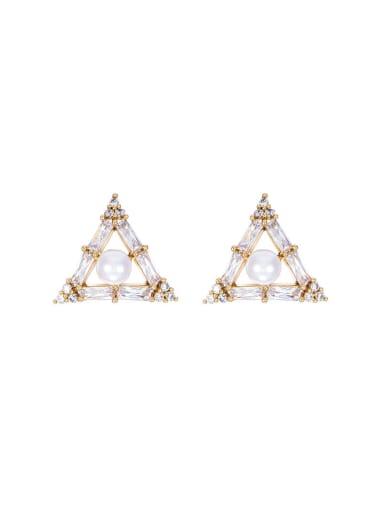 Alloy Cubic Zirconia Triangle Dainty Stud Earring