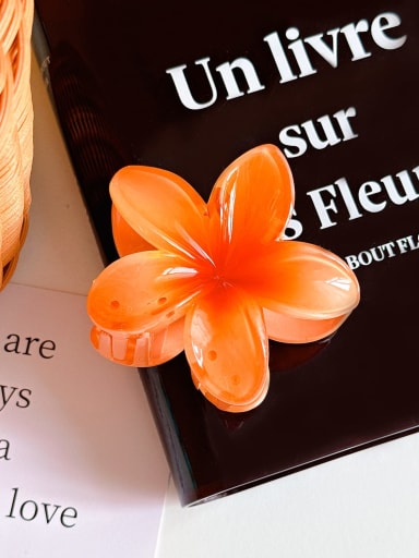Orange 8cm Trend Flower Alloy Resin Multi Color Jaw Hair Claw