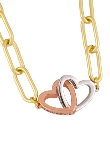 Brass Hollow Heart Minimalist Necklace