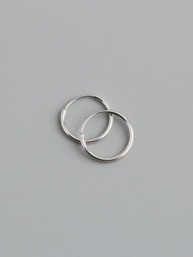 925 Sterling Silver Round Minimalist Hoop Earring