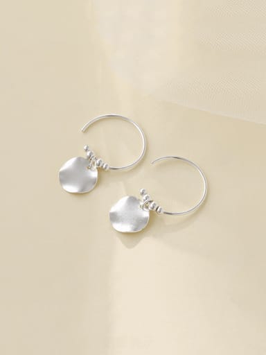 ES2444 silver 925 Sterling Silver Geometric Minimalist Hook Earring