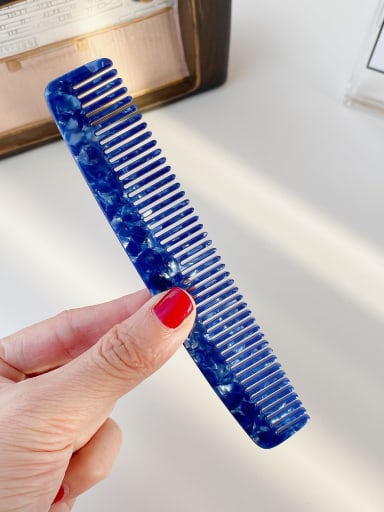 Sapphire blue 13.7cm Cellulose Acetate Vintage Geometric Hair Comb