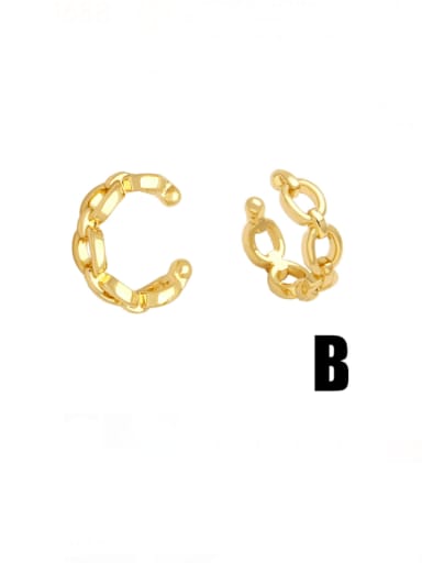 B Brass Imitation Pearl Geometric Vintage Stud Earring