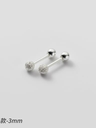 925 Sterling Silver Bead Minimalist Stud Earring