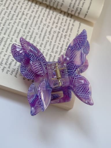 Colorful purple 8cm6.8cm 28g Cellulose Acetate Trend Butterfly Alloy Jaw Hair Claw