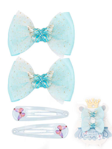 3 elf blue butterfly suit Alloy Yarn Cute Bowknot  Multi Color Hair Barrette
