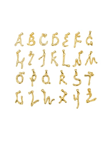 Gold color 925 Sterling Silver Minimalist Letter  Pendant