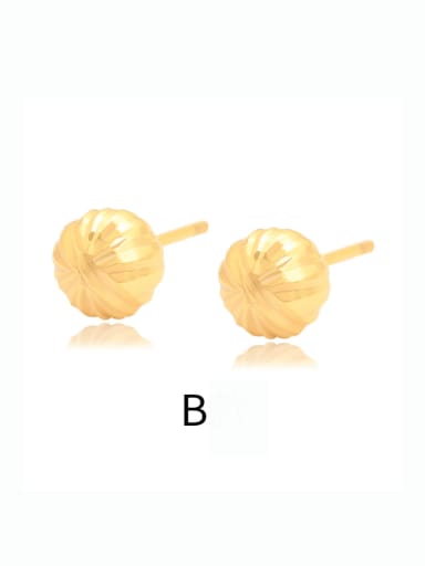 Section B Alloy Round  Ball Minimalist Stud Earring
