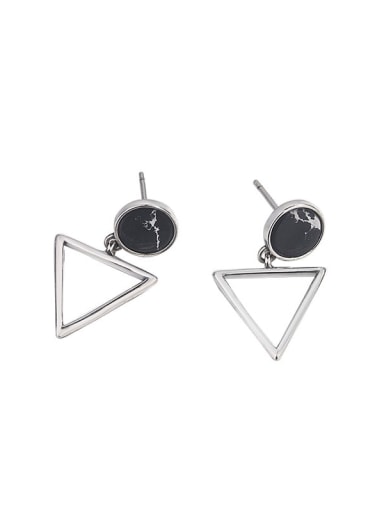 925 Sterling Silver Triangle Vintage Stud Earring