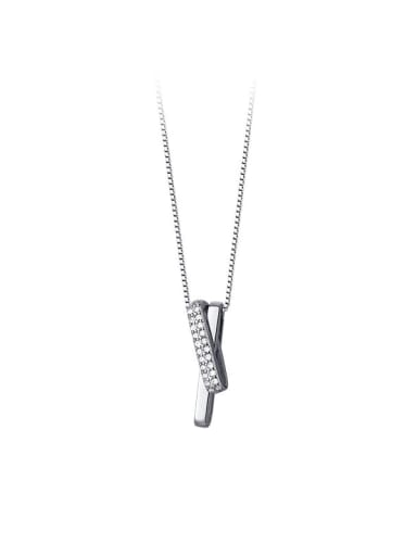 925 Sterling Silver Cubic Zirconia Geometric Minimalist Necklace