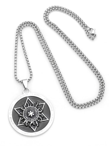 Stainless steel Chain Alloy Pendant  Geometric Hip Hop Long Strand Necklace