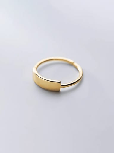 Gold 925 Sterling Silver Geometric Minimalist Band Ring