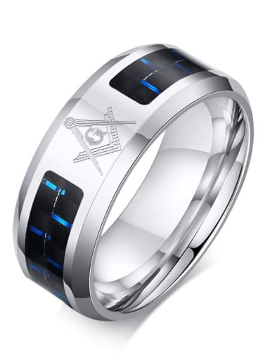 Laser: Freemasons Stainless steel Geometric Minimalist Band Ring