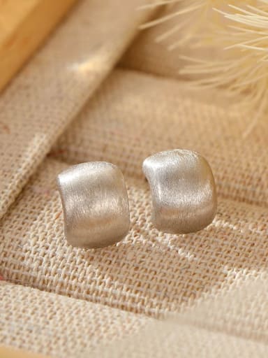 ES2541 [Silver] 925 Sterling Silver Square Minimalist Stud Earring