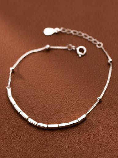 925 Sterling Silver Square Minimalist Link Bracelet
