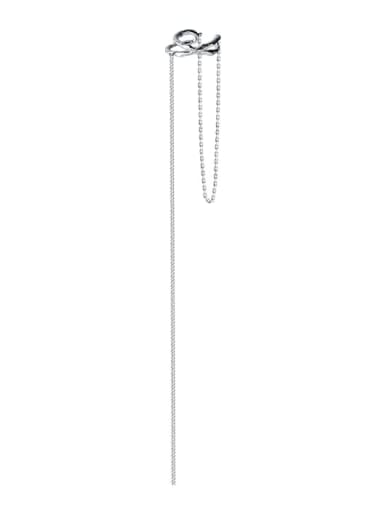 925 Sterling Silver Tassel Minimalist Threader Earring( Single-Only One)
