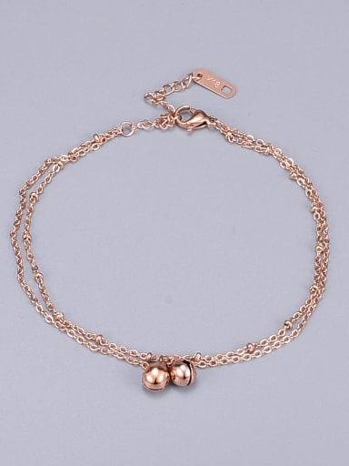 Titanium  Round  Bell Double  Anklet